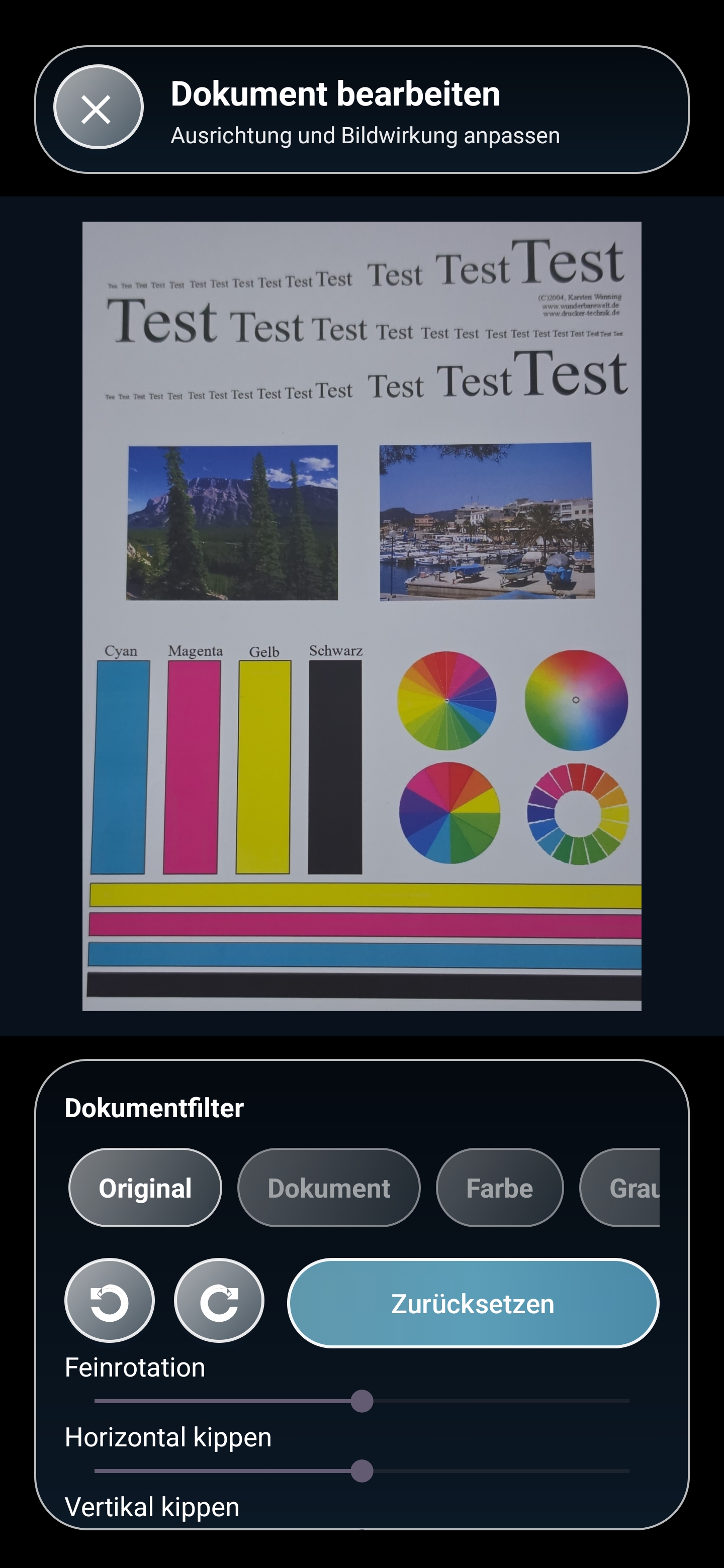 Bildbearbeitung in Lumen Cam Scanner