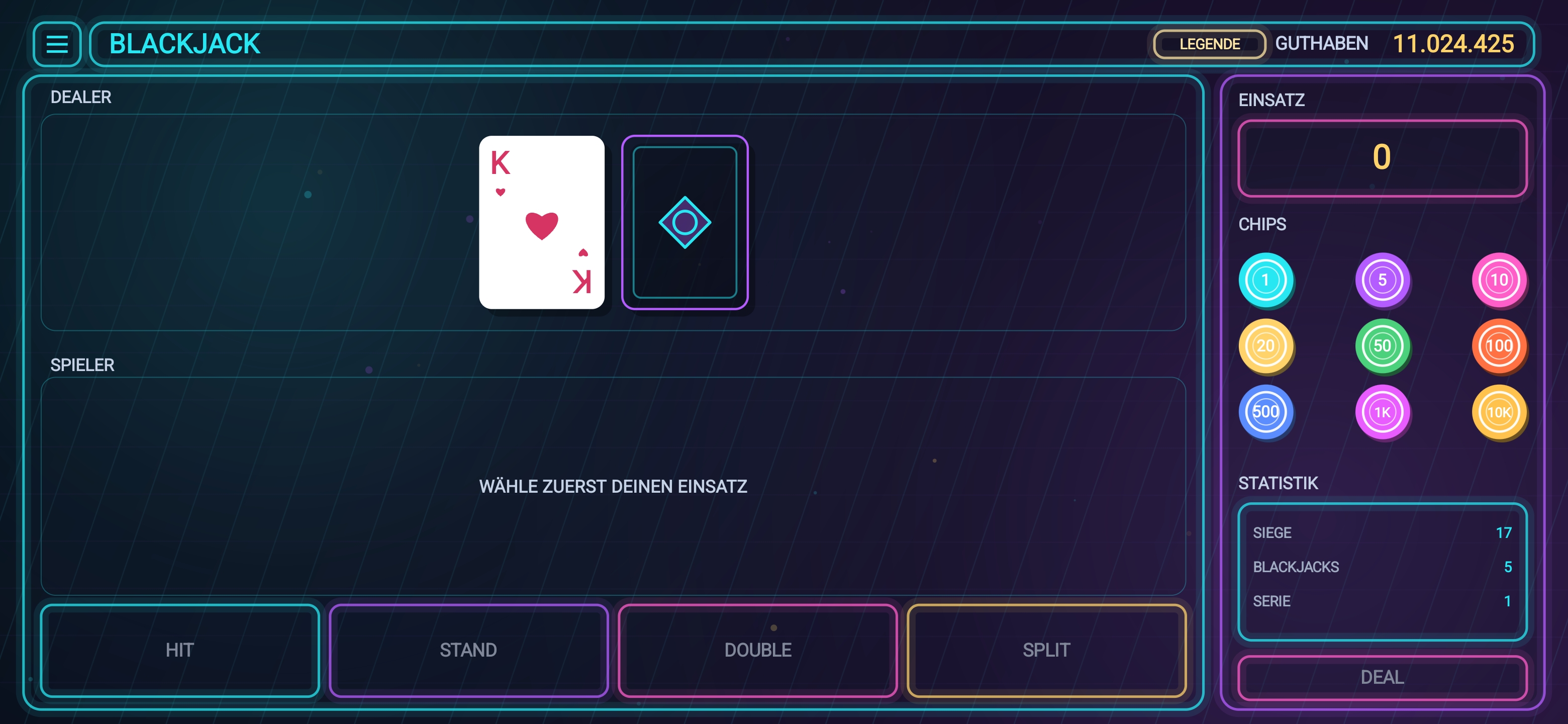 Blackjack in Lumen Game Hub