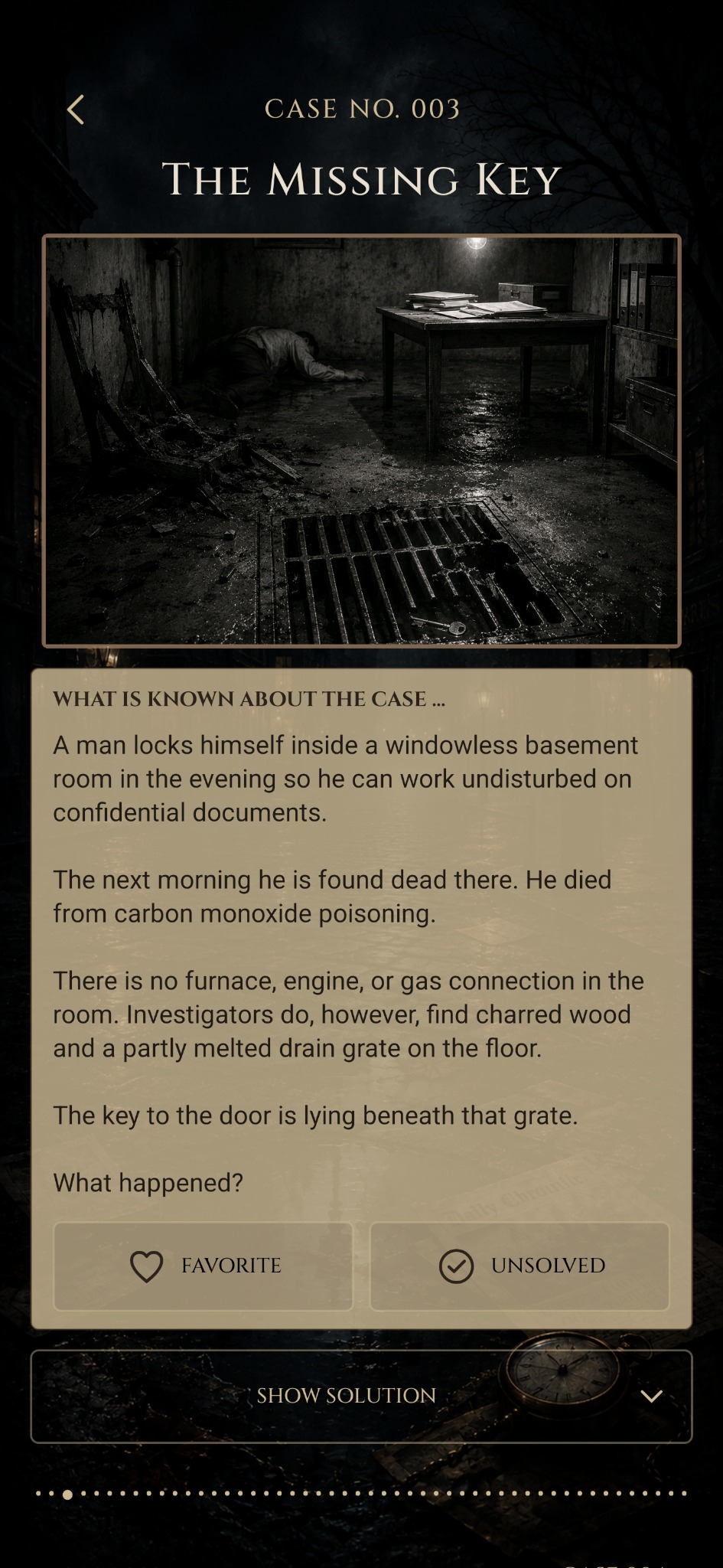 Bereits gespielte Fälle